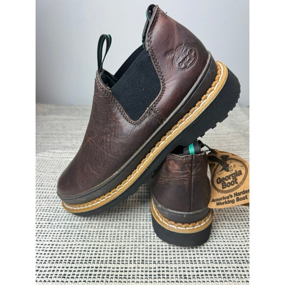 Georgia Giant Men's Georgia Giant Romeo Soft Toe Work Shoe Soggy Brown - GR262 C - Picture 7 of 11